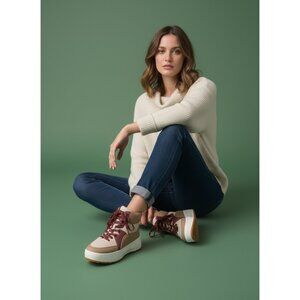 Maurices Caroline Hiker Hybrid Boot Fashion Lace-Up Sneaker Brown/Burgundy 9.5 M